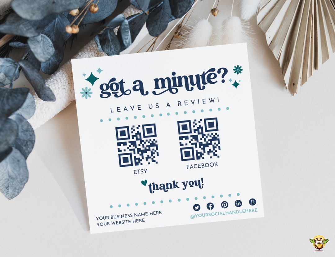 Editable Review Card Template, QR Code Card, Package Insert Card Editable Review Card Template, QR Code Card, Package Insert Card
