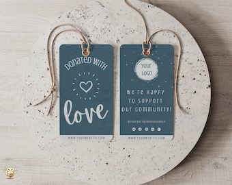 Editable Donation Hang Tag Template, Donation Basket Hang Tag, Tag Template, Auction Basket Gift Tag, Editable Swing Tag Template