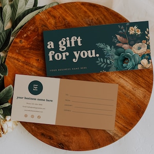 Gift Certificate With Logo, DIY Gift Voucher Printable, Printable Luxury Gift Certificate, Floral Gift Certificate Template