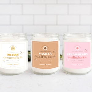 Editable Candle Label Template Bundle, Summer Theme Candle Labels ...