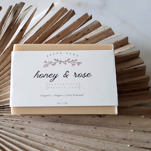 Modello di etichetta per sapone vintage, etichetta semplificata, etichetta per sapone fai-da-te, wrap per etichetta floreale per sapone