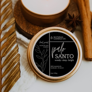 Round Candle Label Sticker Template, Editable Candle Label, Circle Sticker Label, , Editable Packaging Label, THREE Sizes Included