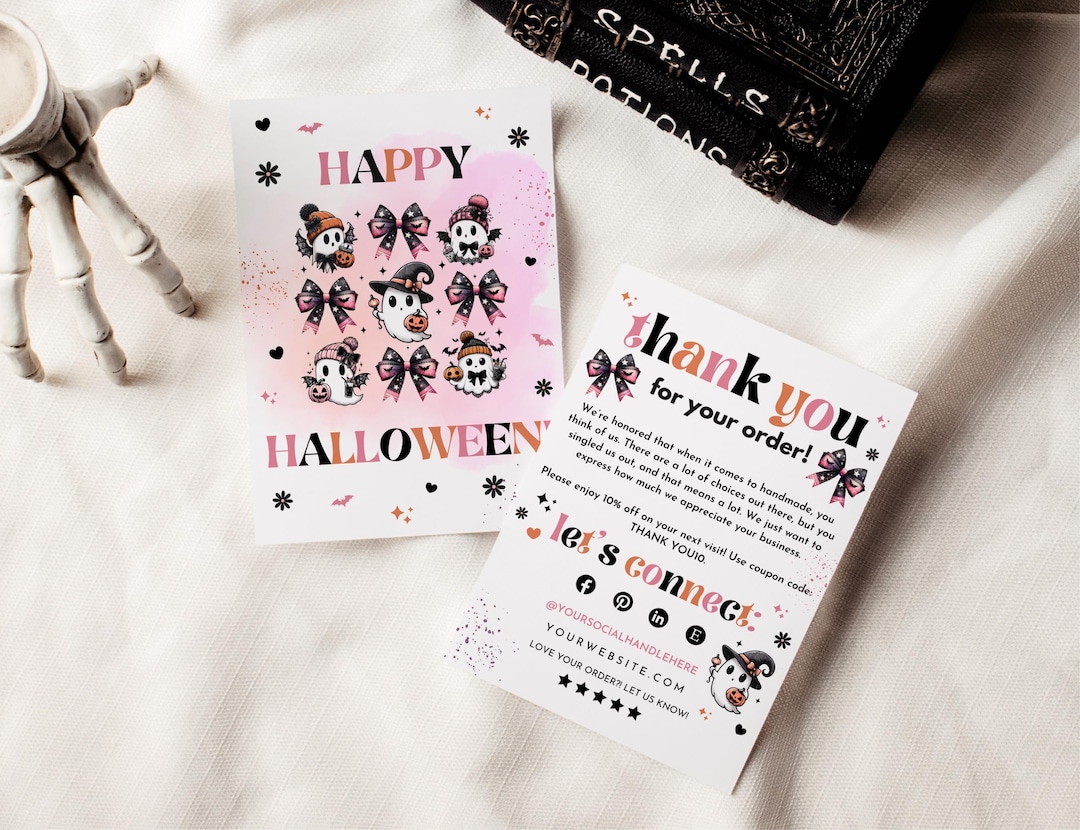 Halloween Thank You Card Template, Halloween Thank You, Editable ...