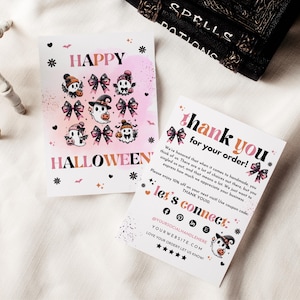 Modèle de carte de remerciement Halloween, Halloween Merci, modèle de remerciement modifiable Halloween client, modèle de carte de remerciement, 5 x 7