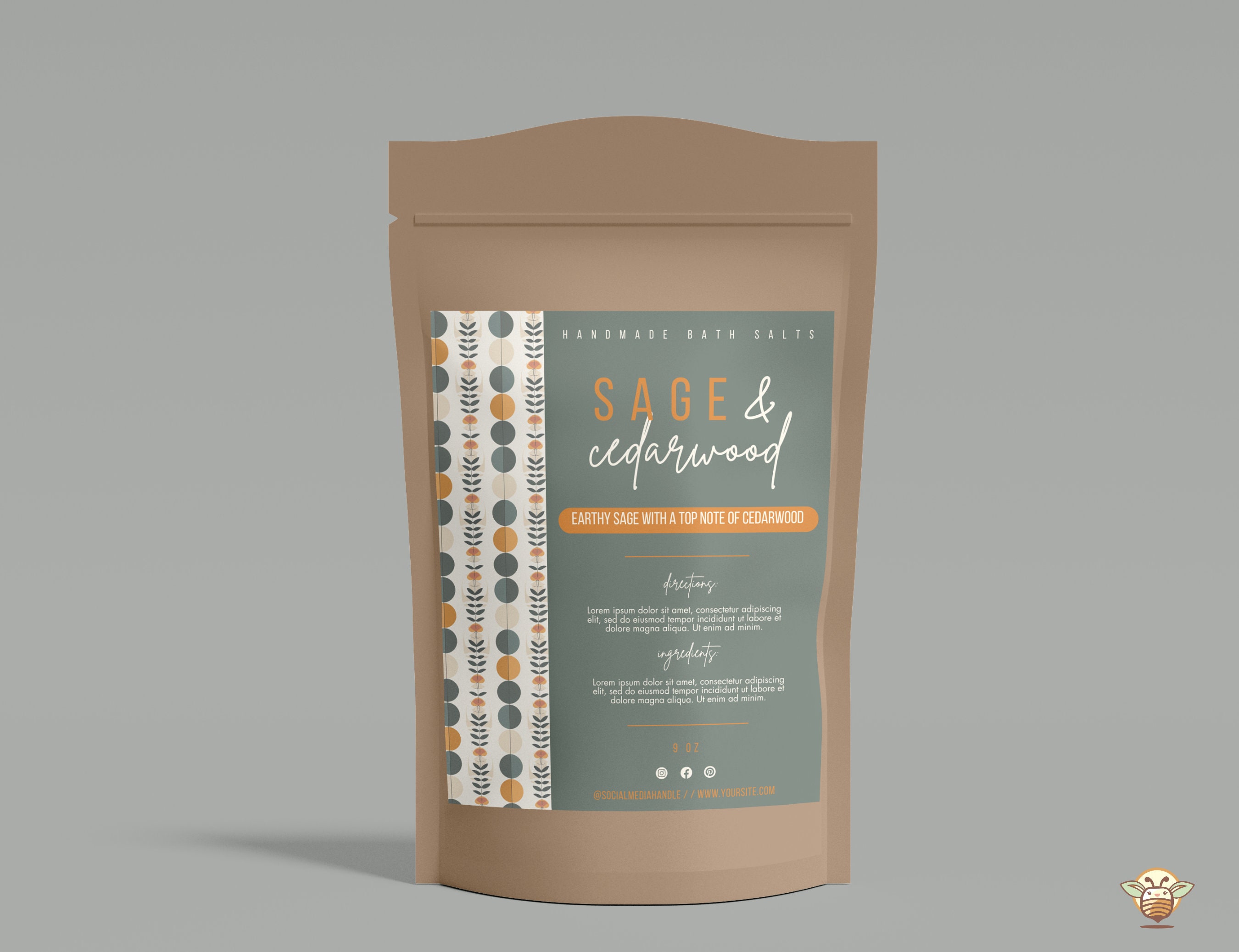Editable Bath Salts Label Template, Product Pouch Template, Bath Salts ...