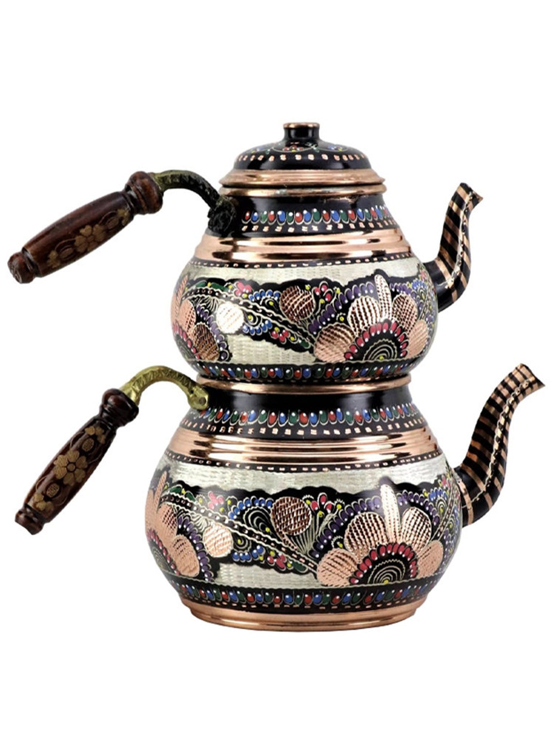 Morya Copper Turkish Tea Pots Teapot Set Warmer Coffee Teaware Etsy