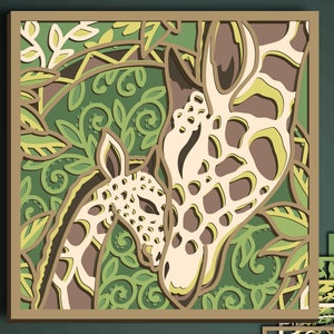 3D Giraffe SVG: Nursery Wall Art, Multilayer Cut File Cricut&Glowforge, CNC,  Laser cut