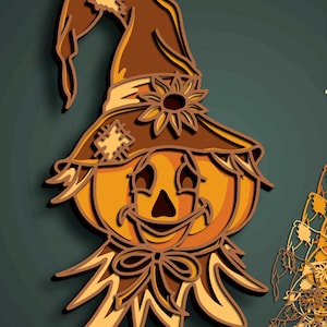Pumpkin 3D multilayer SVG/ Halloween shadow box/ Pumpkin paper cut/Plywood cut 3D mandala/Pumpkin cnc cut/ Digital Pumpkin/Pumpkin laser cut