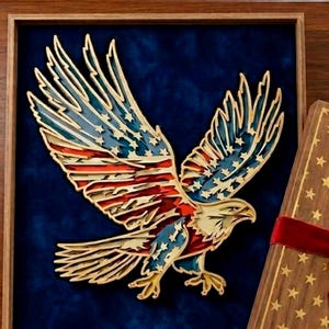 3D Eagle SVG/ Patriotic Papercut, Multilayer Cut File Cricut&Glowforge, CNC, Layered Laser cut