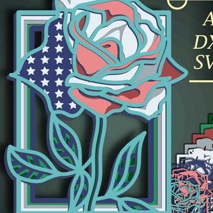 Rose multilayer 3D SVG/ Rose 3D mandala/ Rose paper cut/ Plywood cut 3D mandala/ Digital Rose/ Rose DXF/ Rose multilayer/ Rose laser cut