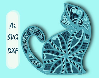 Download Mandala Cat Svg Etsy