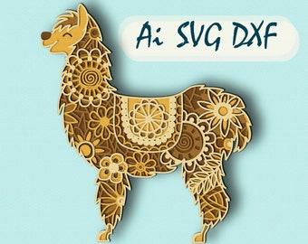 Download Mandala Llama Svg Etsy