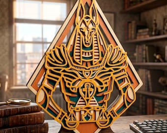 3D Anubis SVG, Multilayer Cut File, Cricut&Glowforge, CNC, Layered Shadow Box, Laser cut