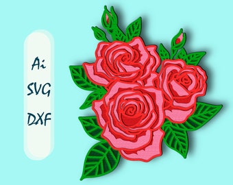 Download Rose Layer Svg Etsy