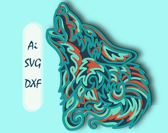 Download Wolf Mandala Svg Etsy