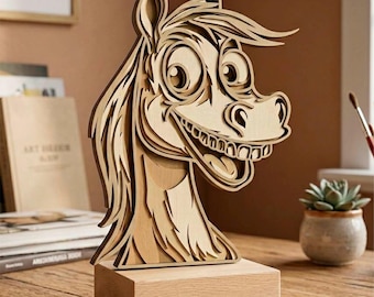 3D Pferd SVG: Multilayer Cut File, Cricut&Glowforge, Shadow Box, Neujahr 2026