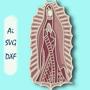 Virgin Mary Multilayer SVG/ Virgin Mary mandala/ Mary paper cut/ Plywood cut / Digital Mary/ Virgin Mary multilayer/Christmas svg