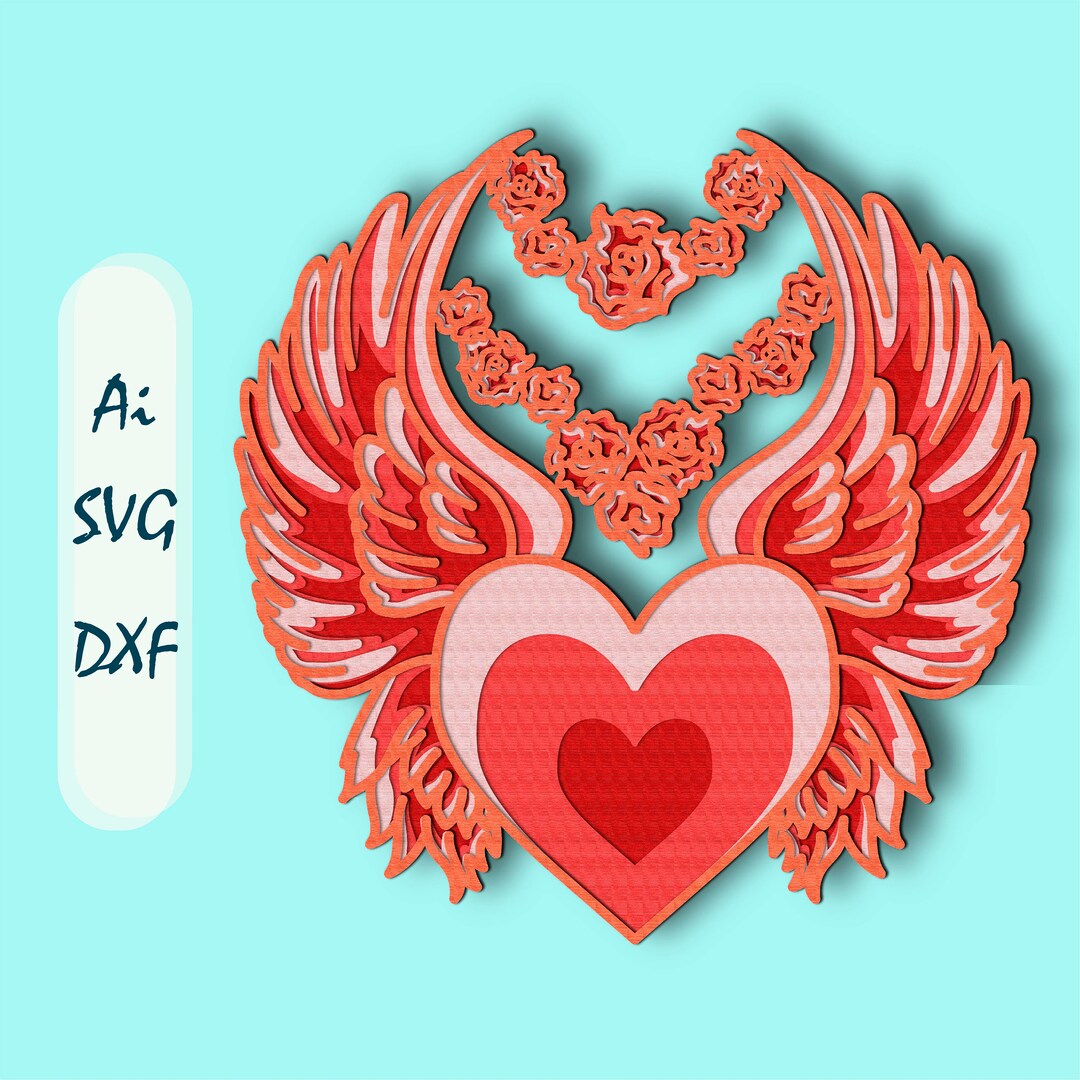 Heart Multilayer 3D SVG/ Heart 3D Cut/ Heart Paper Cut/ - Etsy