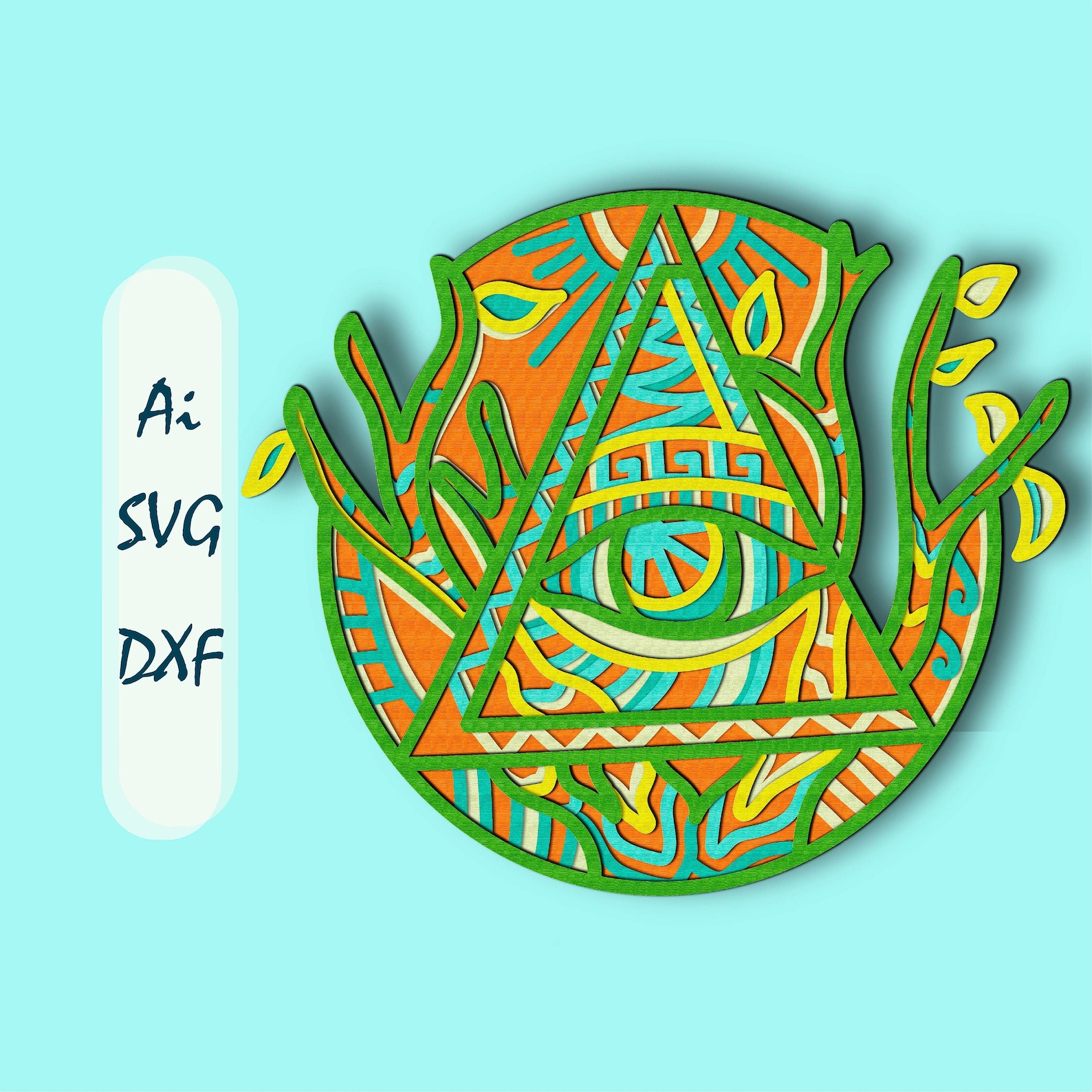 Eye 3D Layer SVG/ Eye 3D Mandala/ Eye Paper Cut/ Plywood Cut Etsy