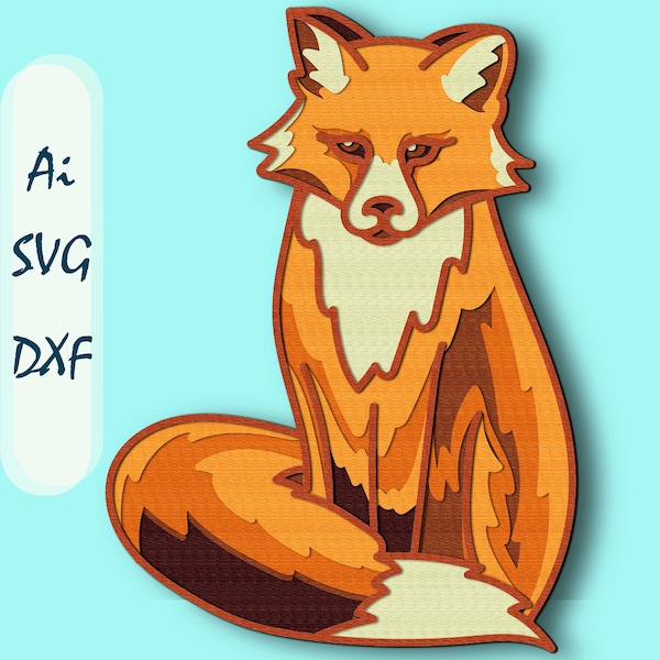 Fox SVG 3D layer/ Fox 3D mandala/ Fox paper cut/ Plywood cut 3D mandala/ Fox multilayer/ Digital Fox/ Fox laser cut/ Fox DXF/ Fox 3D layered