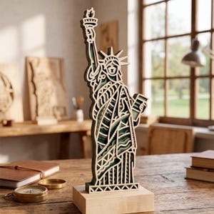3D Statue of Liberty SVG/ Multilayer Cut File, Cricut&Glowforge, Shadow Box, Laser cut