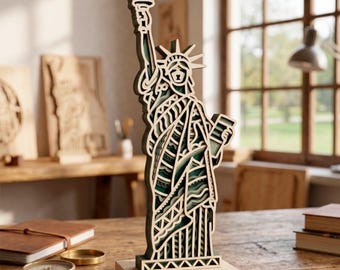 3D Statue of Liberty SVG/ Multilayer Cut File, Cricut&Glowforge, Shadow Box, Laser cut