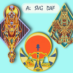 Anubis 3D Layer SVG/ Anubis 3D mandala/ Anubis paper cut/ Plywood cut 3D mandala/ Egyptian god Anubis / Digital Anubis / Anubis laser cut