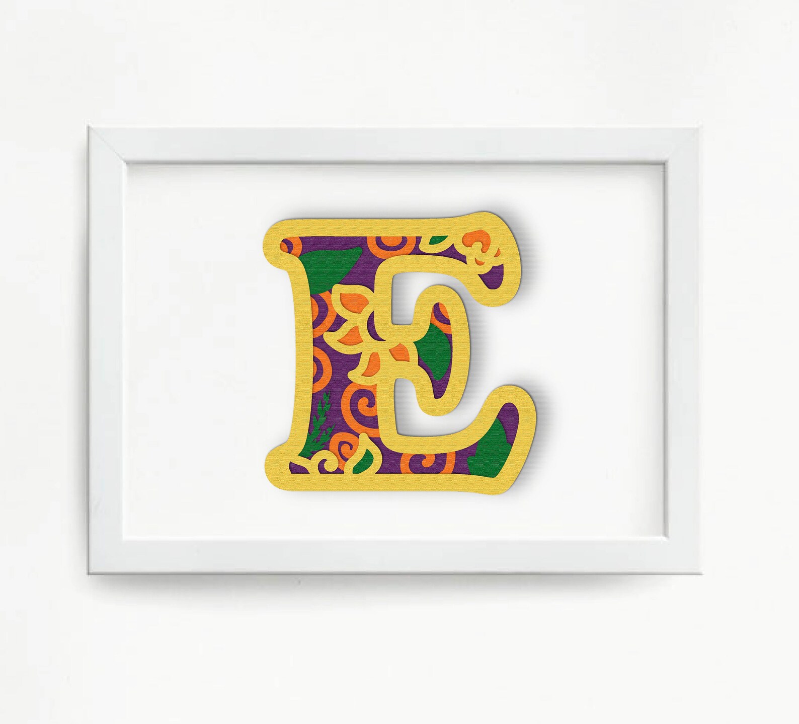 Letter E 3D Layer Svg/letter E 3D Mandala/letter E Paper Etsy
