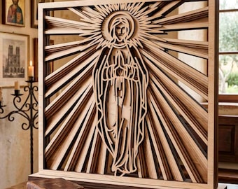 3D Divine Mercy SVG: Multilayer Cut File, Cricut&Glowforge, CNC, Shadow Box, Laser cut