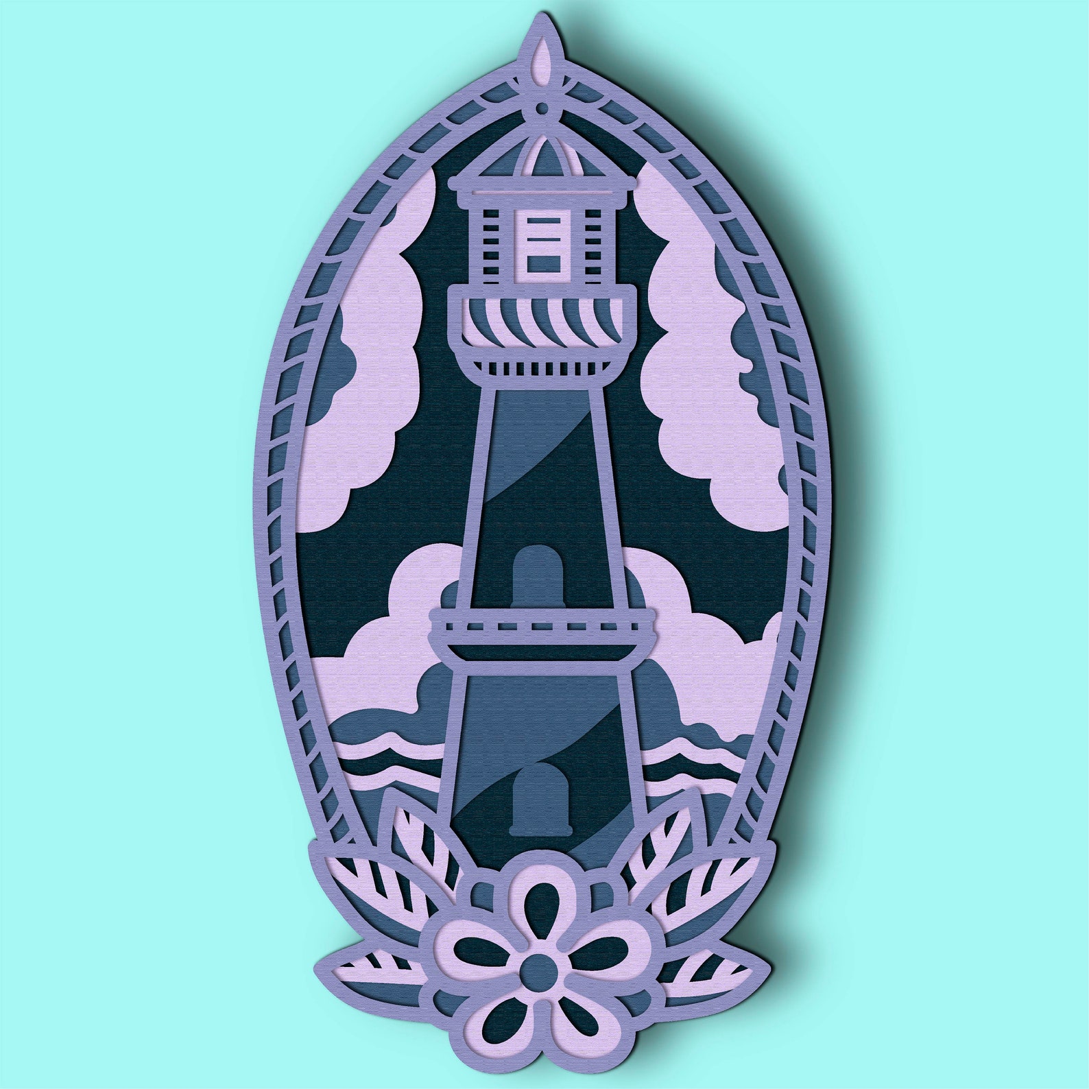 Download Lighthouse 3D Layer SVG/ Lighthouse 3D mandala/ Lighthouse ...