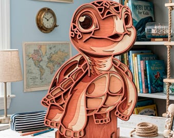 3D Turtle SVG/Multilayer Cut File Cricut&Glowforge, CNC, Shadow Box, Laser cut