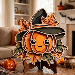3D Pumpa SVG/Höstinredning, Flerlagersklippfil, Cricut & Glowforge, CNC, Laserskärning