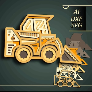 Frontloader Multilayer SVG/Frontloader Cnc cut/Frontloader Lasercut/Loader Paper Cut/Loader Paper Cut/Loader 3D cut/Baumaschinen