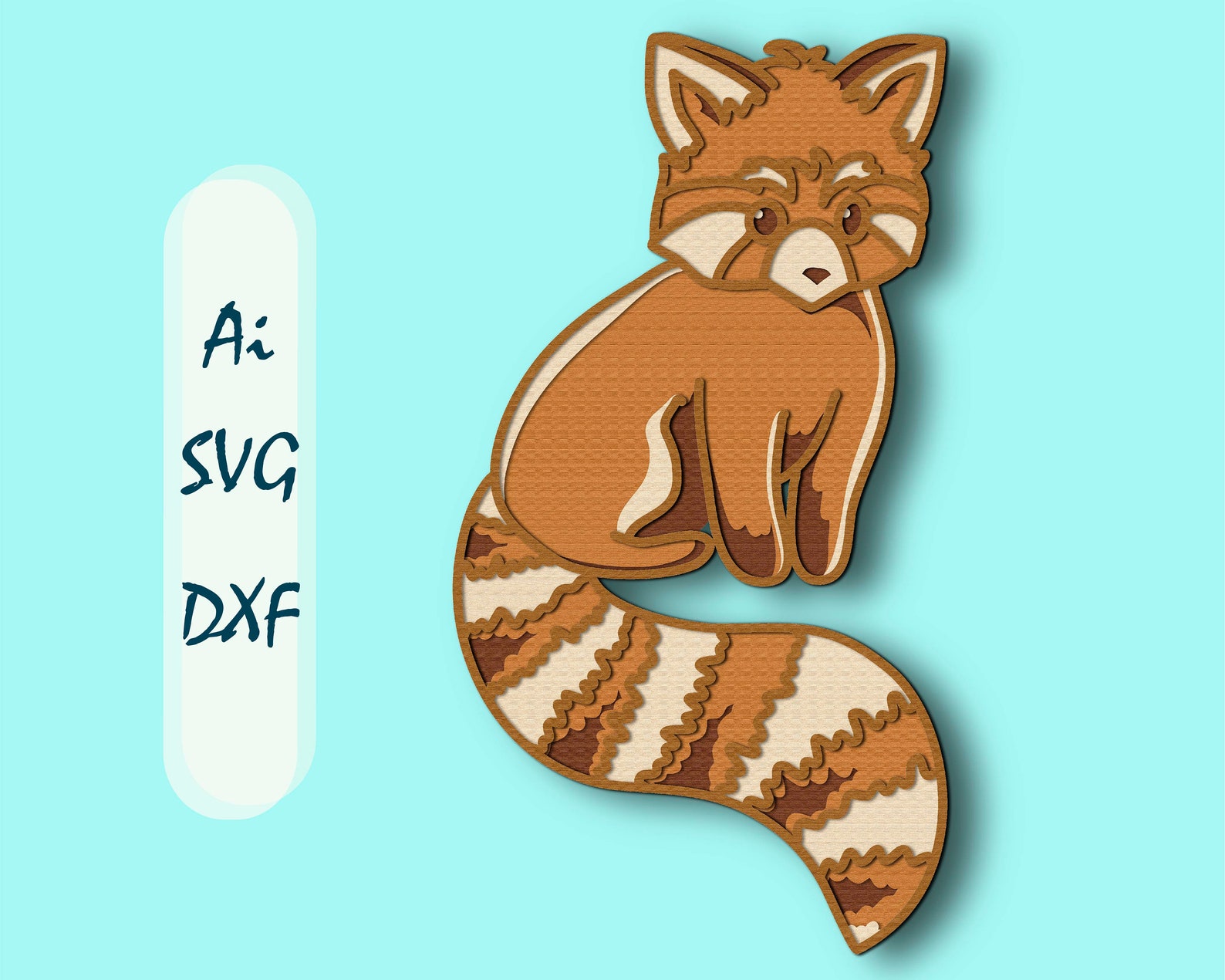 Red Panda 3D Layer Svg/red Panda 3D Cricut/panda Paper | Etsy