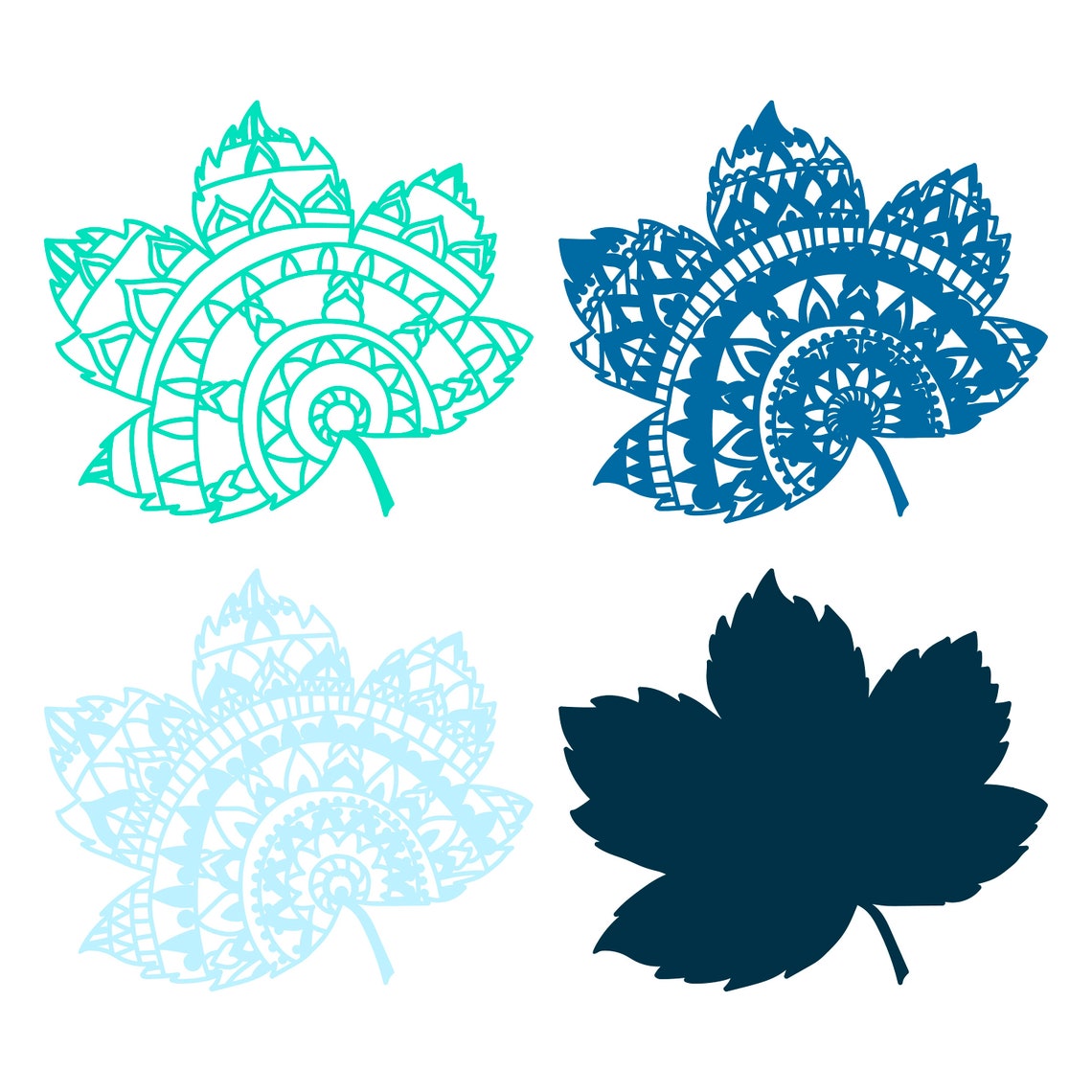 Blatt Mandala 3D Schicht SVG / Blatt Mandala 3D Mandala / - Etsy.de