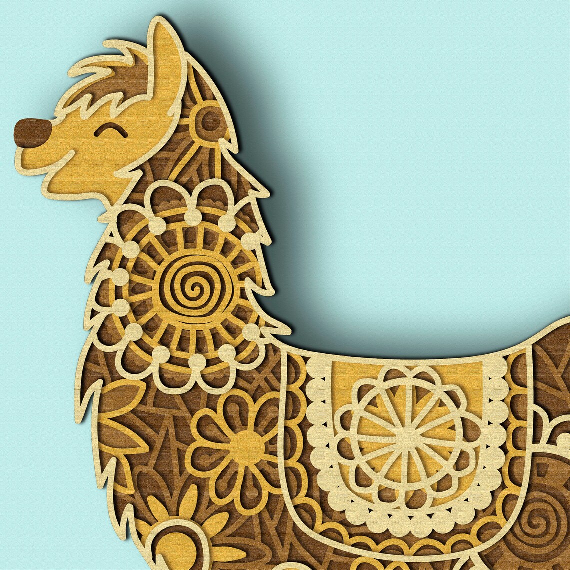 Download Lama 3D Layer SVG/ Lama 3D mandala/ Lamapaper cut/ Plywood cut | Etsy