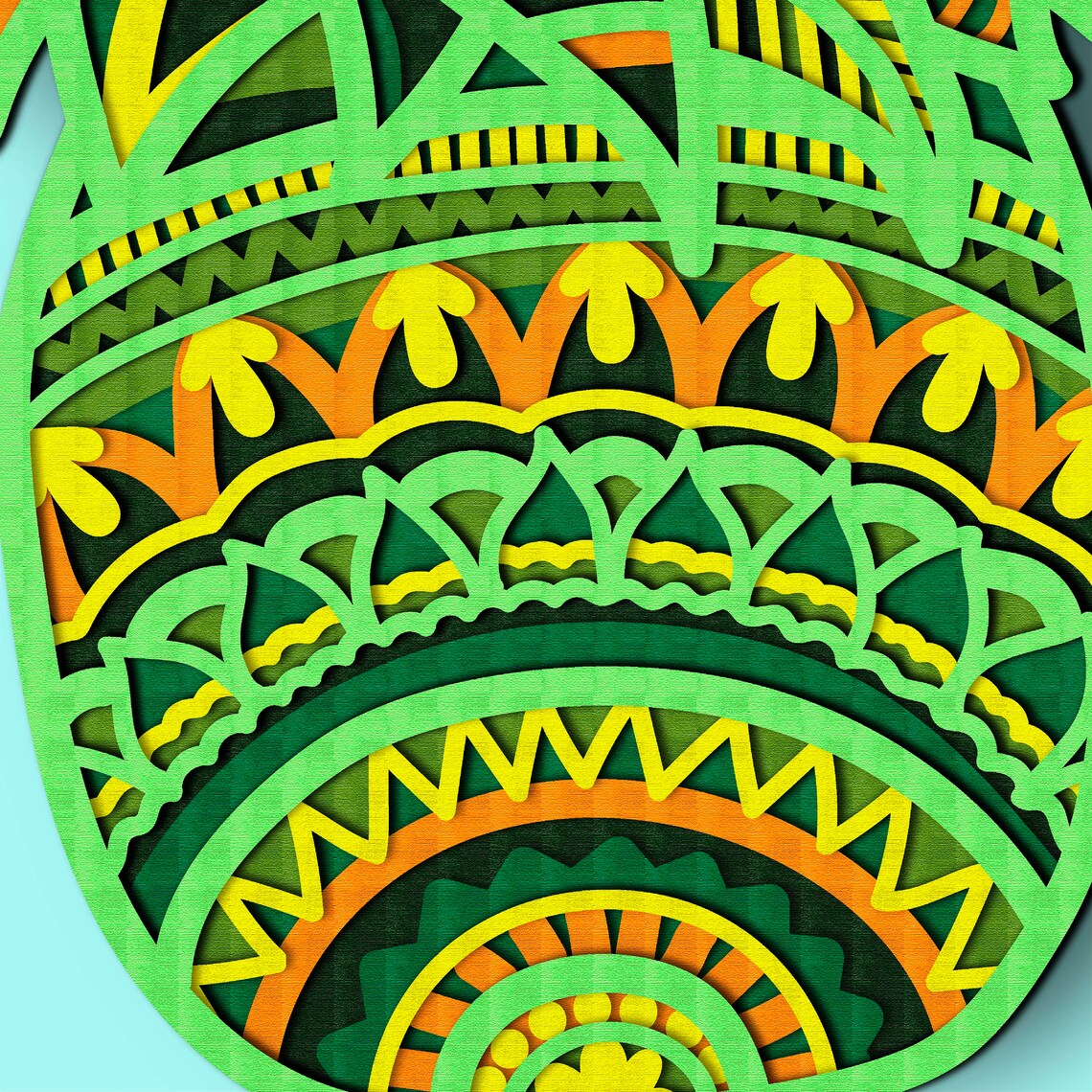 Download Pineapple 3D Layer SVG/ Pineapple 3D mandala/ Pineapple paper | Etsy