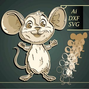 Mouse multilayer SVG/ Baby Mouse 3D cricut/ Mouse paper cut/Plywood cut 3D mandala/Mouse cnc cut/Mouse laser cut/DIY Mouse/Shadow Box Mouse