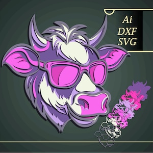 Cow multilayer SVG/ Cow 3D cricut/ Cow paper cut/ Plywood cut 3D mandala/ Cow multilayer/ Cow laser cut/ Cow cnc cut/DIY Gift