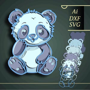 Panda SVG meerlaags/cnc-snede/panda 3D-mandala/panda papier gesneden/multiplex gesneden 3D-mandala/panda meerlaags/panda lasergesneden/panda cnc