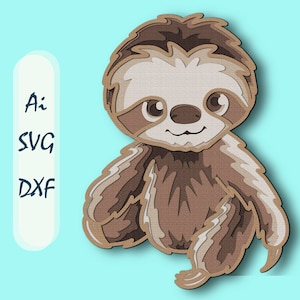 sloth multilayer 3D SVG/ sloth 3D mandala/ sloth paper cut/ Plywood cut 3D mandala/ sloth mandala / sloth multilayer / sloth 3d laser cut