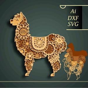 Lama meerlaags SVG/Lama CNC-gesneden/Lama papier gesneden/multiplex gesneden 3D-mandala/Lama meerlagig/Lama lasergesneden/DIY lama/woondecoratie/houtbewerking