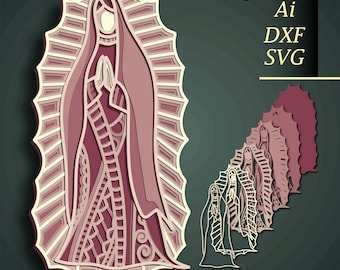 Virgin Mary Multilayer SVG/ Virgin Mary mandala/ Mary paper cut/ Plywood cut / Digital Mary/ Virgin Mary multilayer/Christmas svg