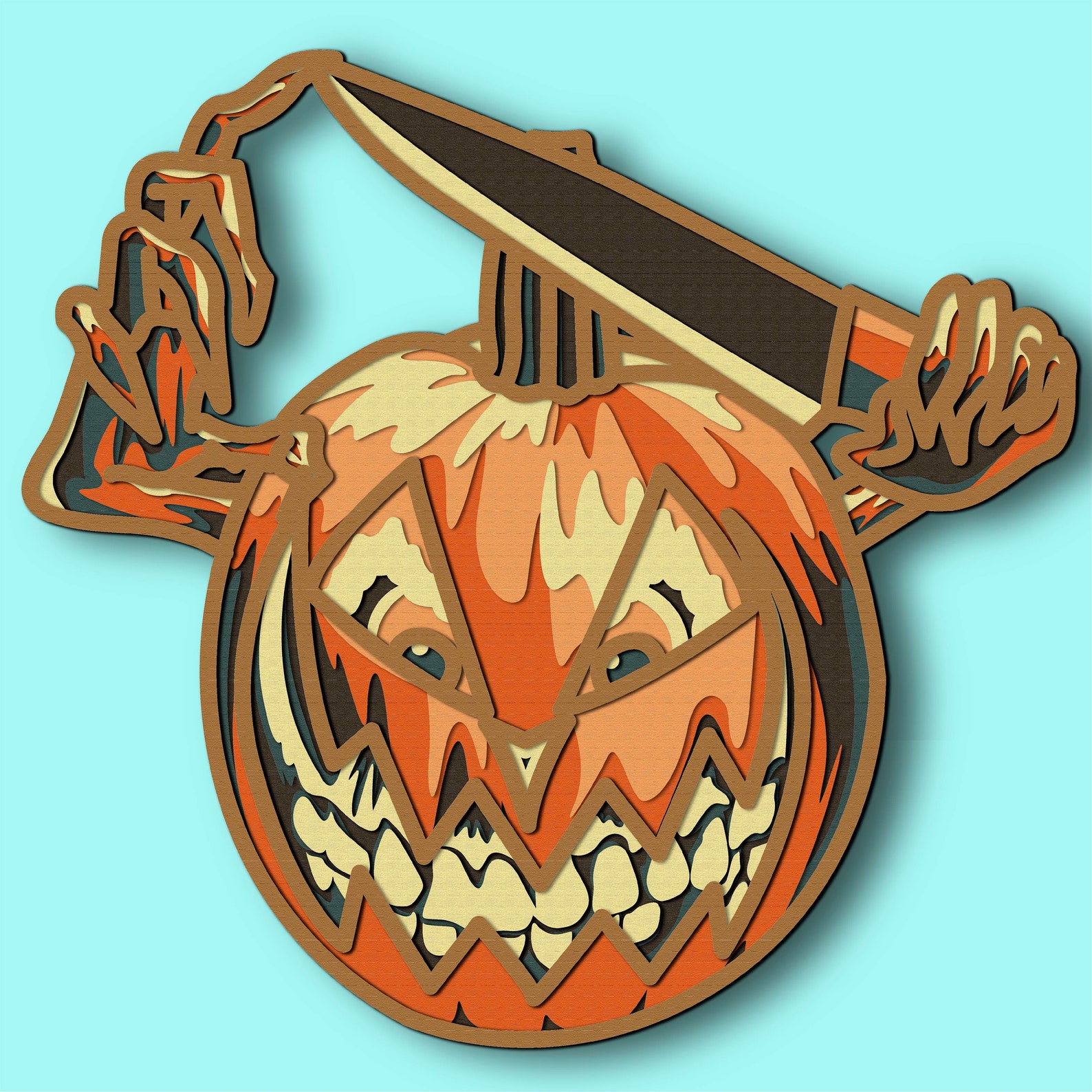 Pumpkin Bundle Multilayer/pumpkin 3D Layer Svg/pumpkin 3D - Etsy