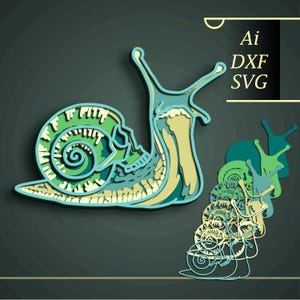 Slak meerlaagse SVG/slak cnc-snede/ 3D-mandala slak/ slak papier gesneden/ 3D-mandala gesneden multiplex/schaduwdoos slak/slak Cadeau voor vrienden