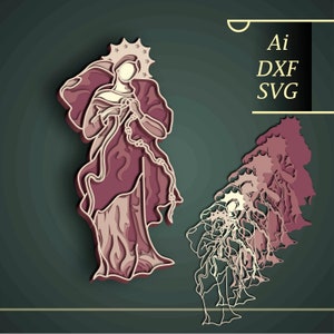 Vergine Maria Desatadora de Nudos Multilayer SVG/ Vergine Maria mandala/ Maria carta tagliata/ Compensato tagliato/ Maria cnc tagliata/ Vergine Maria multistrato