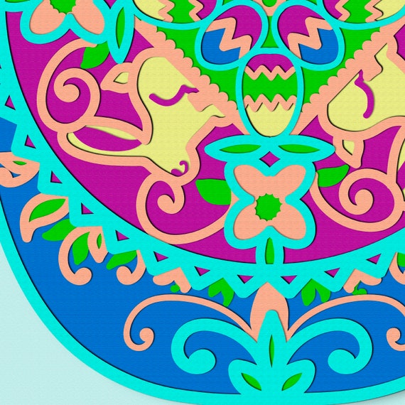 geschnitten / 3D Etsy / Osterei / Mandala Osterei Hase - Sperrholz / 3D Mandala Scherenschnitt SVG Layer 3D Osterei Mandala Schweiz