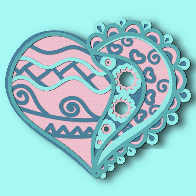Heart Multilayer 3D SVG/ Heart 3D Cut/ Heart Paper Cut/ - Etsy