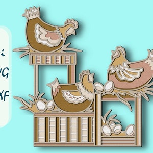 Chickens multilayer 3D SVG/ Thanksgivin multilayer/ Chickens 3D mandala/ Chickens paper cut/ Plywood cut 3D mandala/ Chickens mandala