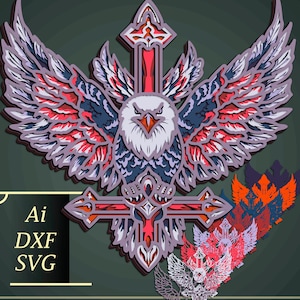3D Eagle multilayer SVG/USA mandala/Patriotic paper cut/Plywood cut/Digital Patriotic/DIY Patriotic Gift/Patriotic laser cut/Shadow Box